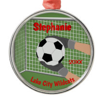 サッカーのゴールキーパーのパーソナライズなオーナメント