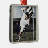 サッカーのゴールキーパーの伝染性のサッカーボール メタルオーナメント (右)