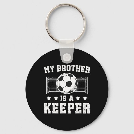 サッカーのゴールキーパーの兄・弟・弟 キーホルダー (正面)