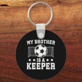 サッカーのゴールキーパーの兄・弟・弟 キーホルダー (正面)