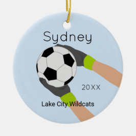 サッカーのゴールキーパーの記念品のオーナメント セラミックオーナメント