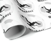 サッカーのゴールキーパー黒番&白人選手の名前 ラッピングペーパー (ロールコーナー)