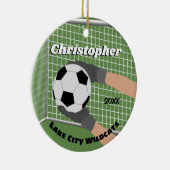 サッカーのゴールキーパー セラミックオーナメント (右)