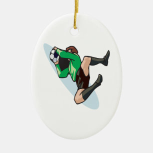 サッカーのゴールキーパー セラミックオーナメント