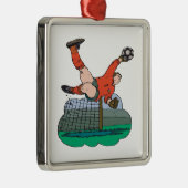 サッカーのゴールキーパー メタルオーナメント (右)