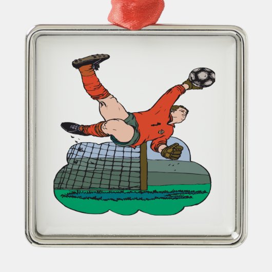 サッカーのゴールキーパー メタルオーナメント (正面)