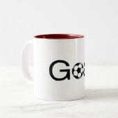 サッカーのゴール ツートーンマグカップ (正面左)