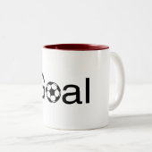 サッカーのゴール ツートーンマグカップ (正面右)