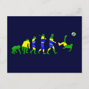 サッカーのサッカーのフトボールの贈り物のブラジルの進化 ポストカード