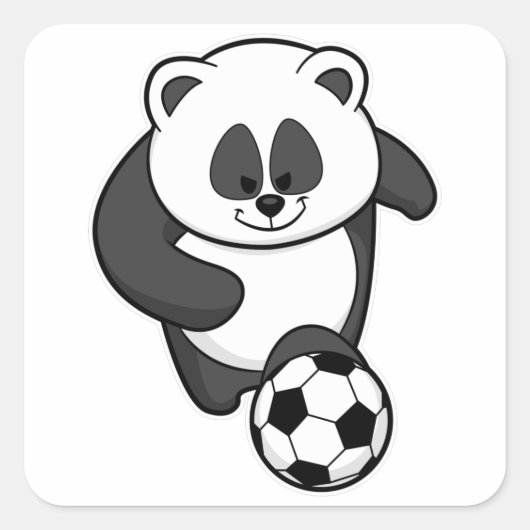 サッカーのサッカー選手としてのパンダ スクエアシール (正面)