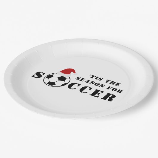 サッカーのシーズンだ |クリスマス ペーパープレート (アングル)