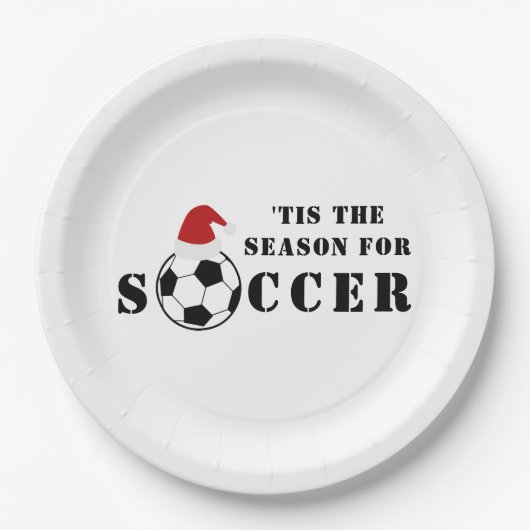 サッカーのシーズンだ |クリスマス ペーパープレート (正面)