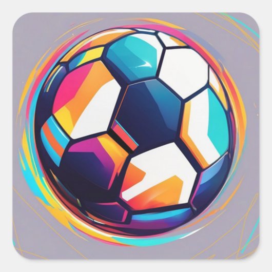サッカーのシール スクエアシール (正面)