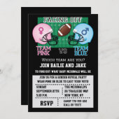 サッカーのジェンダーリビールパーティーベビーシャワー 招待状 (正面/裏面)