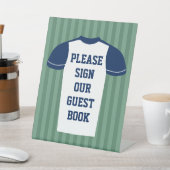 サッカーのジャージースポーツゲー結婚ムデーのゲストブック 台座サイン (インサイチュ)