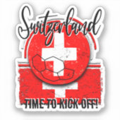 サッカーのスイス国旗、スイス・ヨーロッパ・サッカー シール (正面)