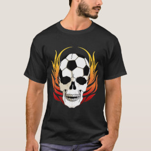 サッカーのスカルのTシャツ Tシャツ