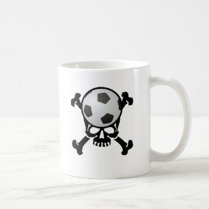 サッカーのスカル コーヒーマグカップ