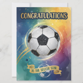 サッカーのスターおめでとう カード