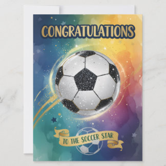 サッカーのスターおめでとう カード