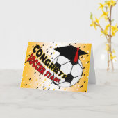 サッカーのスターのための卒業のお祝い カード (黄色い花)