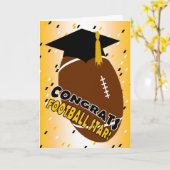 サッカーのスターの卒業おめでとう カード (黄色い花)