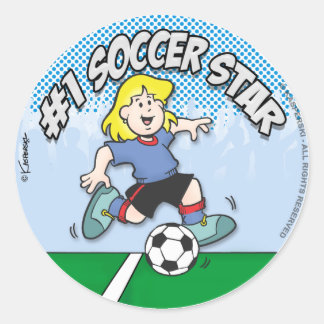 サッカーのスターガール ラウンドシール