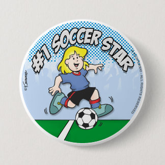 サッカーのスターガール 缶バッジ