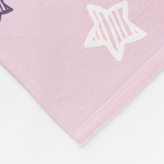 サッカーのスター女子パーソナライズされたかわいいピンクの柄 フリースブランケット (角)