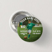 サッカーのスター選手 |名前引用文番号チームフォト 缶バッジ (正面&裏面)