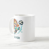 サッカーのスター かわいいライオン コーヒーマグカップ (正面左)