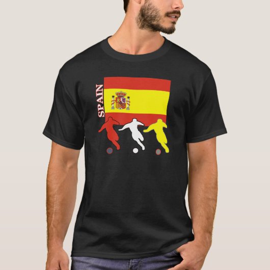 サッカーのスペインの暗闇のTシャツ Tシャツ (正面)