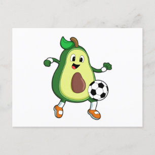 サッカーのスポーツでのアボカド ポストカード