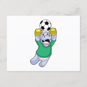 サッカーのスポーツでのカバ ポストカード
