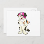 サッカーのスポーツでの犬 ポストカード (正面/裏面)
