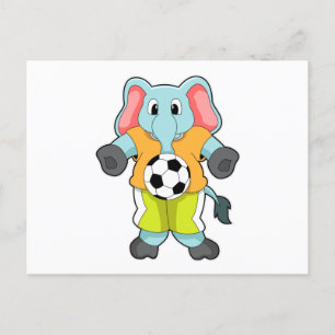 サッカーのスポーツでの象 ポストカード