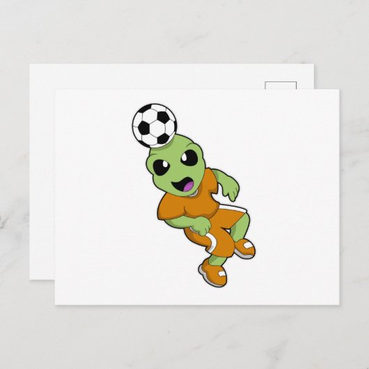 サッカーのスポーツエイリアン ポストカード (正面/裏面)