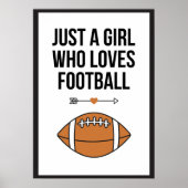 サッカーのスポーティなアスリートチームが大好きな女の子 ポスター (正面)