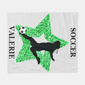 サッカーのスーパースターフリースブランケット(名前あり) フリースブランケット (正面(横))