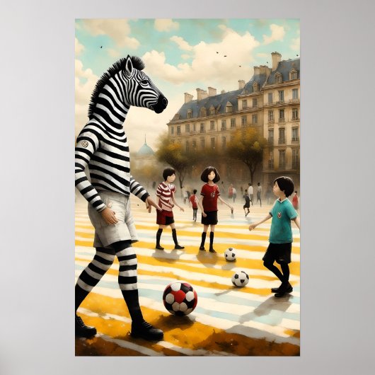 サッカーのゼブラ審判 ポスター (正面)