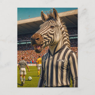 サッカーのゼブラ審判 ポストカード