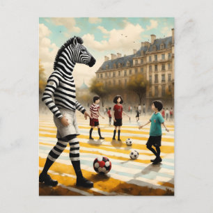 サッカーのゼブラ審判 ポストカード