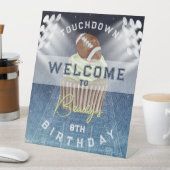 サッカーのタッチダウン誕生日パーティー歓迎サイン 台座サイン (インサイチュ)