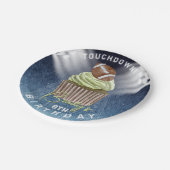 サッカーのタッチダウン誕生日パーティー ペーパープレート (アングル)