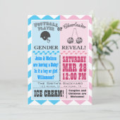 サッカーのチアリーダージェンダーリビール招待状ブラン 招待状 (スタンド正面)