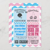 サッカーのチアリーダージェンダーリビール招待状ブラン 招待状 (正面/裏面)