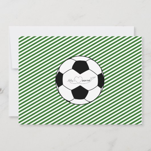 サッカーのチケットの写真の誕生日の招待状 招待状 (裏面)