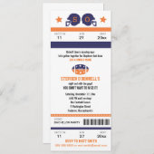 サッカーのチケットを賭けて独身最後の夜を楽しもう！ 招待状 (正面/裏面)