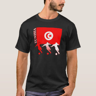 サッカーのチュニジアの暗闇のTシャツ Tシャツ