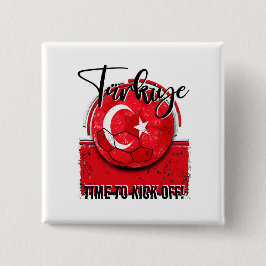 サッカーのチューキエ国旗動揺して、サッカーボール 缶バッジ